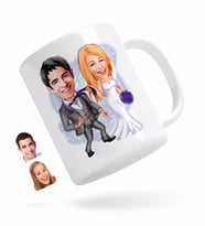 BK Gift Kişiye Özel Evleniyoruz Karikatürlü Beyaz Kupa Bardak-6