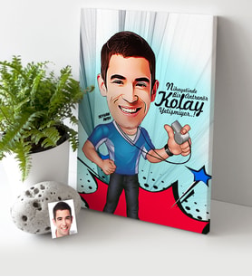 BK Gift Kişiye Özel Bay Antrenör Karikatür Kanvas Tablo 30x50cm