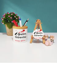 Mesajlı Öğretim Görevlisi Kalemlik ve Anahtarlık Hediye Seti