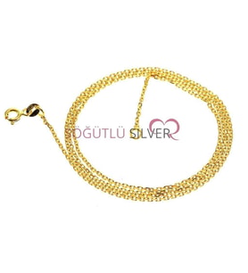 Söğütlü Silver Altın Yaldızlı Kolye Zinciri (60 cm)
