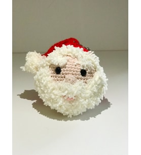 Amigurumi Noel Baba Anahtarlık (Krem)