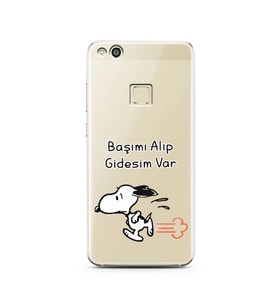 Snoopy Tasarımlı Süper Şeffaf Silikon Telefon Kılıfı Huawei P10 Lite 