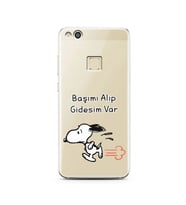 Snoopy Tasarımlı Süper Şeffaf Silikon Telefon Kılıfı Huawei P10 Lite 