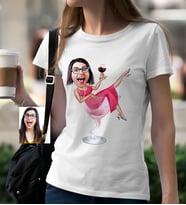 BK Gift Kişiye Özel Bayan Karikatür Beyaz Tişört  2