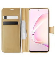 Microsonic Samsung Galaxy A81 Kılıf Delux Leather Wallet Gold