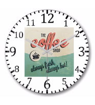 Coffee Always Fresh, Always  Duvar Saati Bombeli Gercek Cam