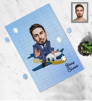 Kişiye Özel Pilot Karikatürlü A3 240 Parça Puzzle Bay-3