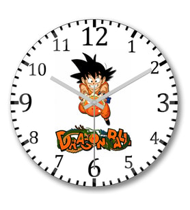 Goku Pequeno  Duvar Saati Bombeli Gercek Cam