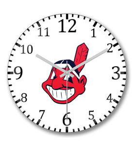 Cleveland Indians Duvar Saati Bombeli Gercek Cam