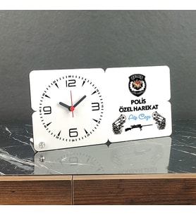 Polis Özel Harekat Ahşap Masa Saati 001