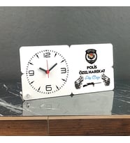 Polis Özel Harekat Ahşap Masa Saati 001