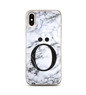 Iphone Xs Beyaz Mermer Harf Tasarımlı Telefon Kılıfı Ö-Harfi 