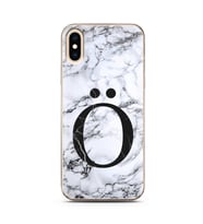 Iphone Xs Beyaz Mermer Harf Tasarımlı Telefon Kılıfı Ö-Harfi 