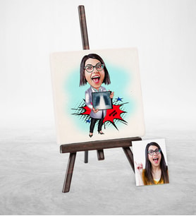 BK Gift Kişiye Özel Bayan Radyolojist Karikatür Şovaleli Doğal Taş  1