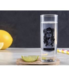 BK Gift Kişiye Özel Renkli Baskılı Kadın Kurukafa Tasarımlı Vodka Bardağı-2 (Beyaz)