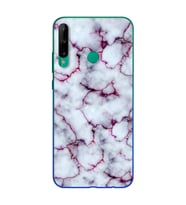 Mor Mermer Tasarımlı Süper Şeffaf Silikon Telefon Kılıfı Huawei P40 Lite E