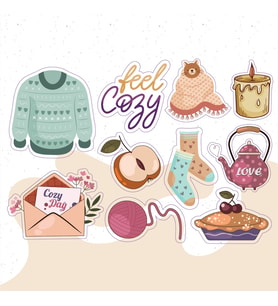Yazılı Karışık Desenli Tasarımlı A5 Stickers Çıkartma PYTKSTK023