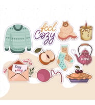 Yazılı Karışık Desenli Tasarımlı A5 Stickers Çıkartma PYTKSTK023