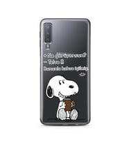 Snoopy Tasarımlı Süper Şeffaf Silikon Telefon Kılıfı Samsung A7 (2018)