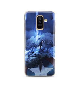 Kaptan Amerika Tasarım Süper Şeffaf Silikon Telefon Kılıfı Samsung A6 Plus