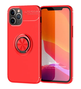 Microsonic Apple iPhone 12 Pro Max Kılıf Kickstand Ring Holder Kırmızı
