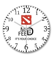 Dota 2 Mid or Feed Duvar Saati Bombeli Gercek Cam