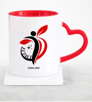 BK Gift Kişiye Özel Mesleki Eczacı Kırmızı Kalpli Kupa Bardak  4