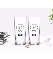 BK Gift Kişiye Özel Renkli Baskılı İsimli Tasarımlı İkili Rakı Bardağı Seti-130 (Beyaz)