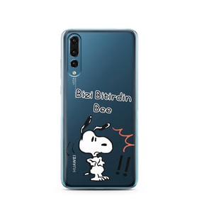Snoopy Tasarımlı Süper Şeffaf Silikon Telefon Kılıfı Huawei P20 Pro 