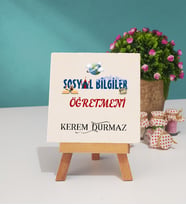 Sosyal Bilgiler Öğretmeni Dekoratif Taş Baskı