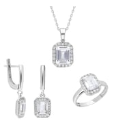 Starlight Diamond Montür Baget Taşlı Gümüş 3'lü Takı Seti