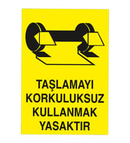 MIGNATIS - Taslamayı Korkuluksuz Kullanmak Yasaktır Levhası - Sac Malzeme 35x50cm