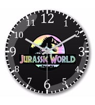 Jurassic  World Duvar Saati Bombeli Gercek Cam