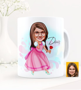 BK Gift Kişiye Özel Kız Çocuk Prenses Karikatürlü Beyaz Kupa Bardak - 2