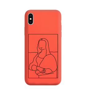 Iphone Xs Çizgi Tasarımlı Turuncu Lansman Telefon Kılıfı