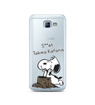 Snoopy Tasarımlı Süper Şeffaf Silikon Telefon Kılıfı Samsung A8 (2016)  