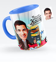 BK Gift Kişiye Özel Bay Öğretmen Karikatürlü Mavi Kupa Bardak  2