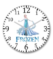 Frozen Elsa Duvar Saati Bombeli Gercek Cam
