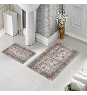 Banyo Halısı Ikili Klozet Takımı Kaymaz Tabanlı (60 xm x 100 cm + 40 cm x 60 cm) 