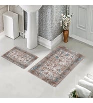 Banyo Halısı Ikili Klozet Takımı Kaymaz Tabanlı (60 xm x 100 cm + 40 cm x 60 cm) 