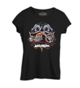 Motosiklet - Motor Ride Siyah Kadın Tshirt