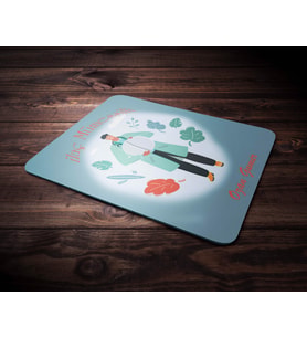 Kişiye Özel İlaç Mümessili Tasarımlı Mouse Pad (Mavi)