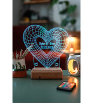 Sevgililer Günü Özel 3D Kalp ve Aşk Masaüstü Led Lamba