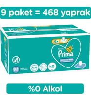 Prima Islak Havlu Mendil Temiz ve Ferah (Bitki Bazlı) 9 Lu Set (3PK*3) 468 Yaprak
