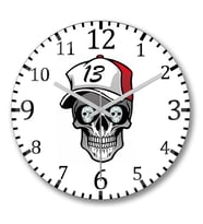 Caveira Bone Duvar Saati Bombeli Gercek Cam