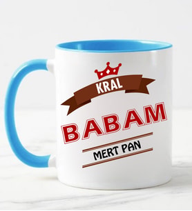 Babalar Günü Hediyesi İsimli Kupa Bardak Mavi