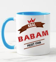 Babalar Günü Hediyesi İsimli Kupa Bardak Mavi