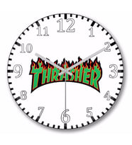 Thrasher  Duvar Saati Bombeli Gercek Cam