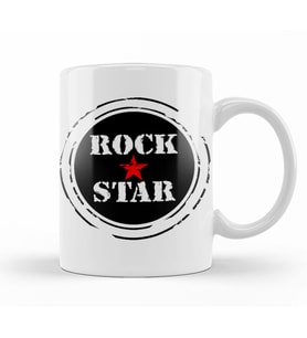Rock Star Kırmızı Yıldız Kupa Bardak Porselen