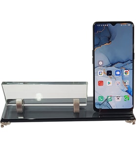 Masa İsimlik - Büro Ofis makam Hediyesi - TELEFONLUKLU SILVER - M538 Masa İsimliği